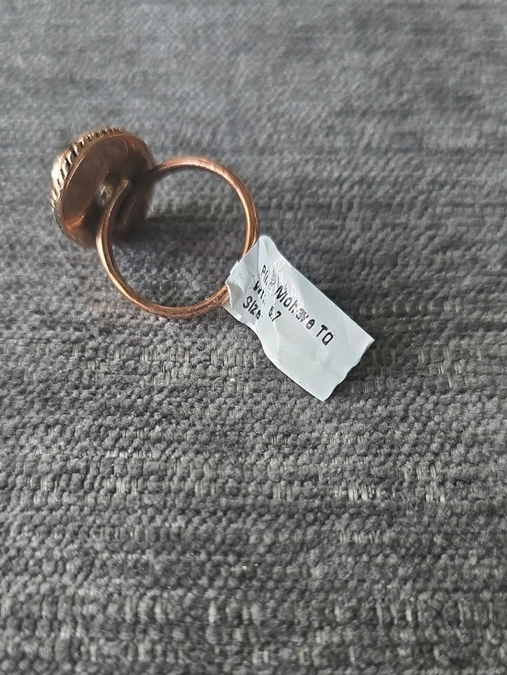 Copper~Pink Mohave TQ Stone Ring~Adjustable~NWT